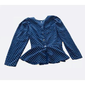 Hot Shapes Polka Dot Peplum Blouse Size Medium